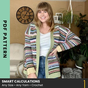 SCHEMA per cardigan all'uncinetto / Cardigan Ultimate Stash Bust / Schema PDF scaricabile all'istante / Schema PDF interattivo / Progetto Stash Bust