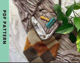 Crochet Bag PATTERN / Tiger Lily Bag / Instant Downloadable PDF Pattern / Tunisian Stitch