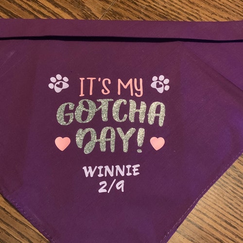 Personalized Gotcha Day Dog Bandana Gotcha Furever With Date - Etsy