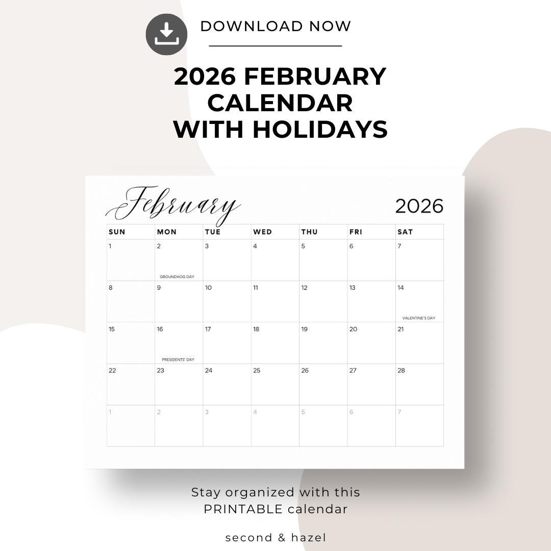 Month Of February 2026 Calendar