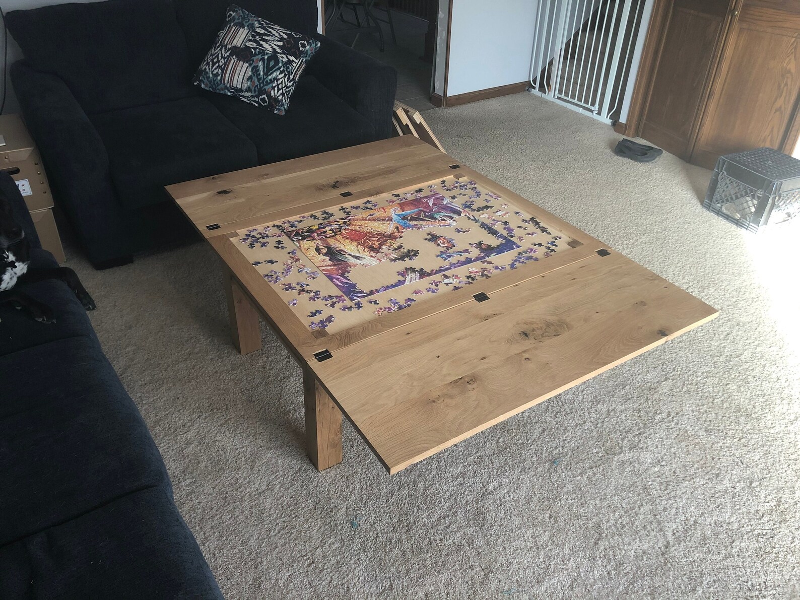 Jigsaw Puzzle Coffee Table Folding Top Etsy