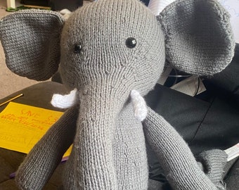 Knit elephant stuffie