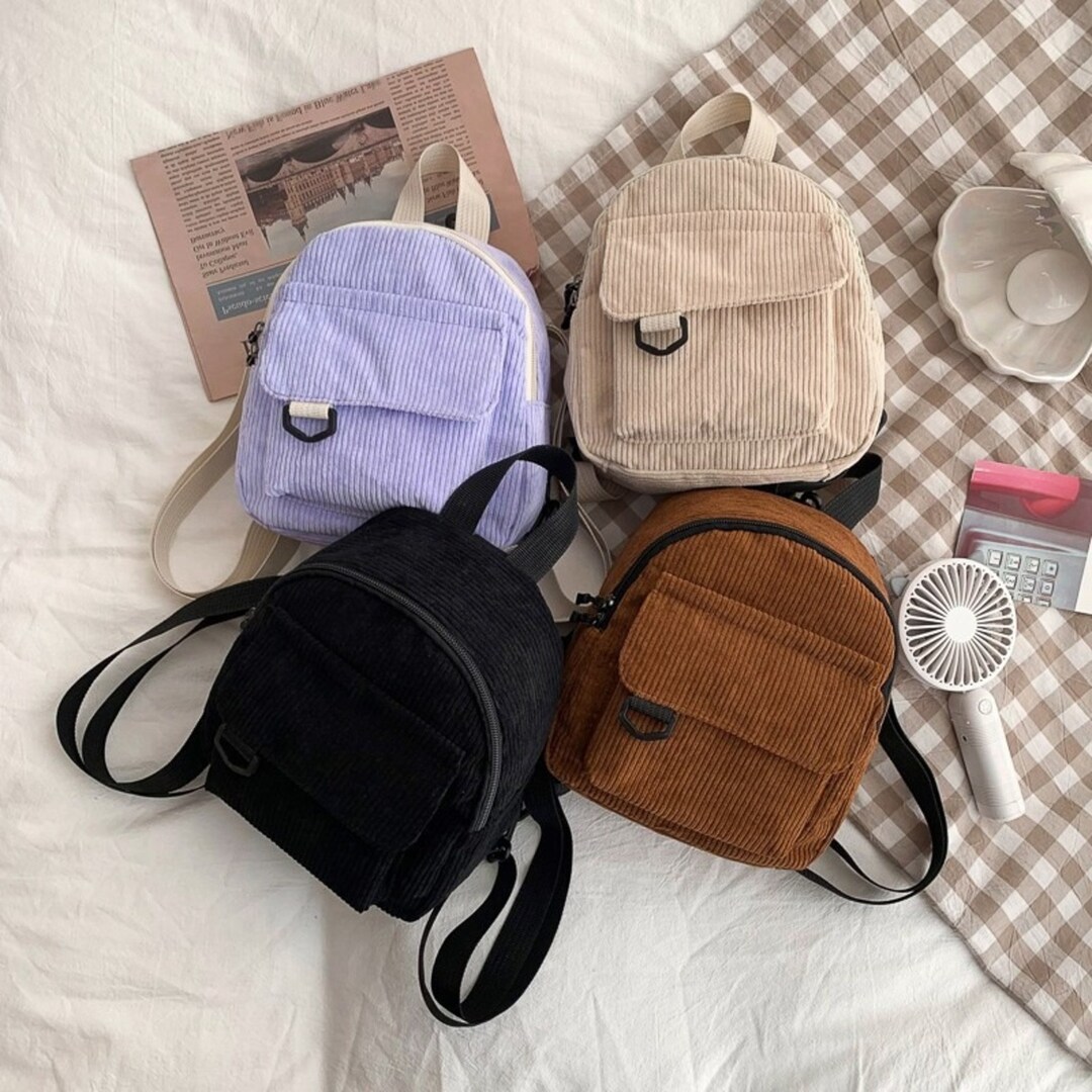Mini Backpack Cute Small Backpack Ita Backpack Corduroy Etsy