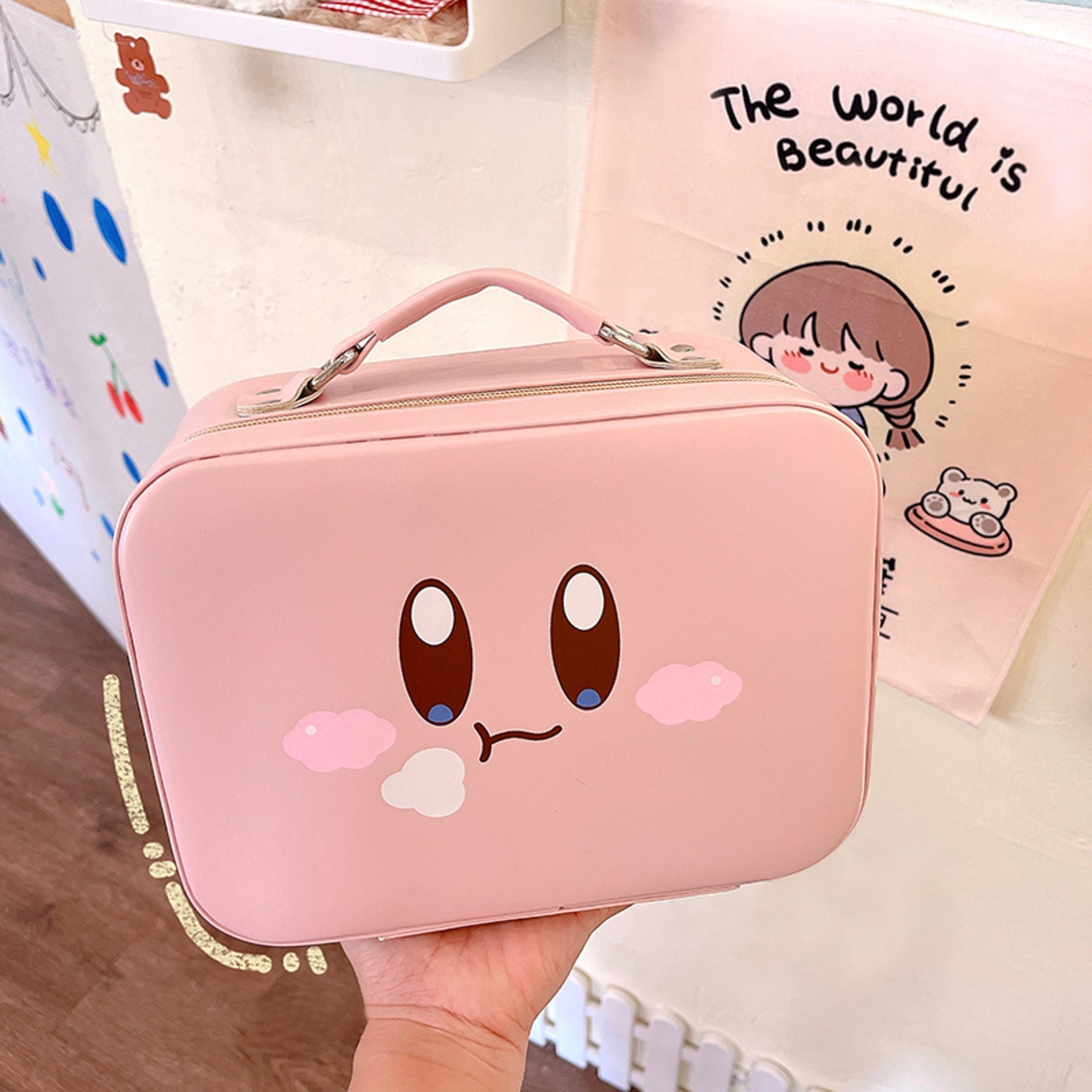 Kirby Makeup Bag Cute Kirby Makeup Bag Toiletry Bag Women 