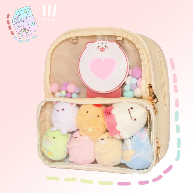 Ita Clear Kawaii Backpack Transparent Pin Collector Bag Etsy