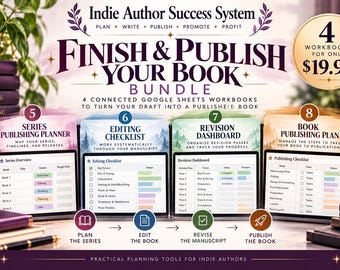 Indie Author Publishing Bundle | Editing, Revision, Series Planning (Google Sheets)