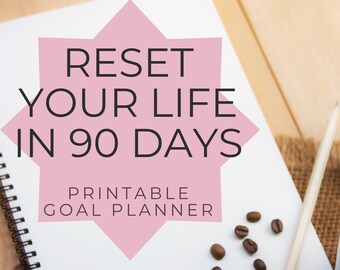 Planner voor resetten van 90 dagen | Werkboek doelen stellen, productiviteitssysteem (pdf)