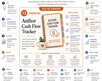 Indie Author Cash Flow Tracker | Google Sheets Expense Spreadsheet (Digital Download)