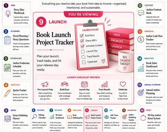 Indie Author Book Launch Project Tracker | Google Sheets Release Planner (Digital Download)