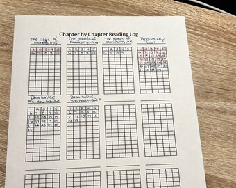 Book Reading Log | Digital PDF Download | Track by Chapter Read
