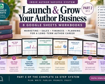 Indie Author Business Bundle | 8 Google Sheets Workbooks (Digital Download)