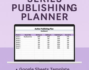 Pianificatore di pubblicazione di serie / Modello di Google Fogli multi-libro / Scrittura • Modifica • Monitoraggio della pubblicazione per autori