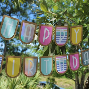 Banner retrô de aniversário