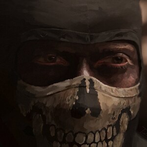 Simon Ghost Riley unmasked  Call of duty ghosts, Cool paintings