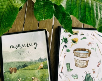 Nature Inspired Simple Morning Menu Digital Print | Circle Time | Homeschooling Morning Basket Pages | Affirmations | Calendar | Weather +