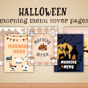 ALLEEN 5 Halloween-ochtendmenuvoorbladen, Halloween-activiteitenpagina's, Halloween-activiteitenbladen, kringtijd, Halloweenochtend, ochtendmenu