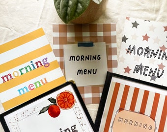 Rustic Morning Menu Cover Pages ONLY | Homeschooling Morning Circle Time | Charlotte Mason Inspired | Homeschool Preschool Morning Basket