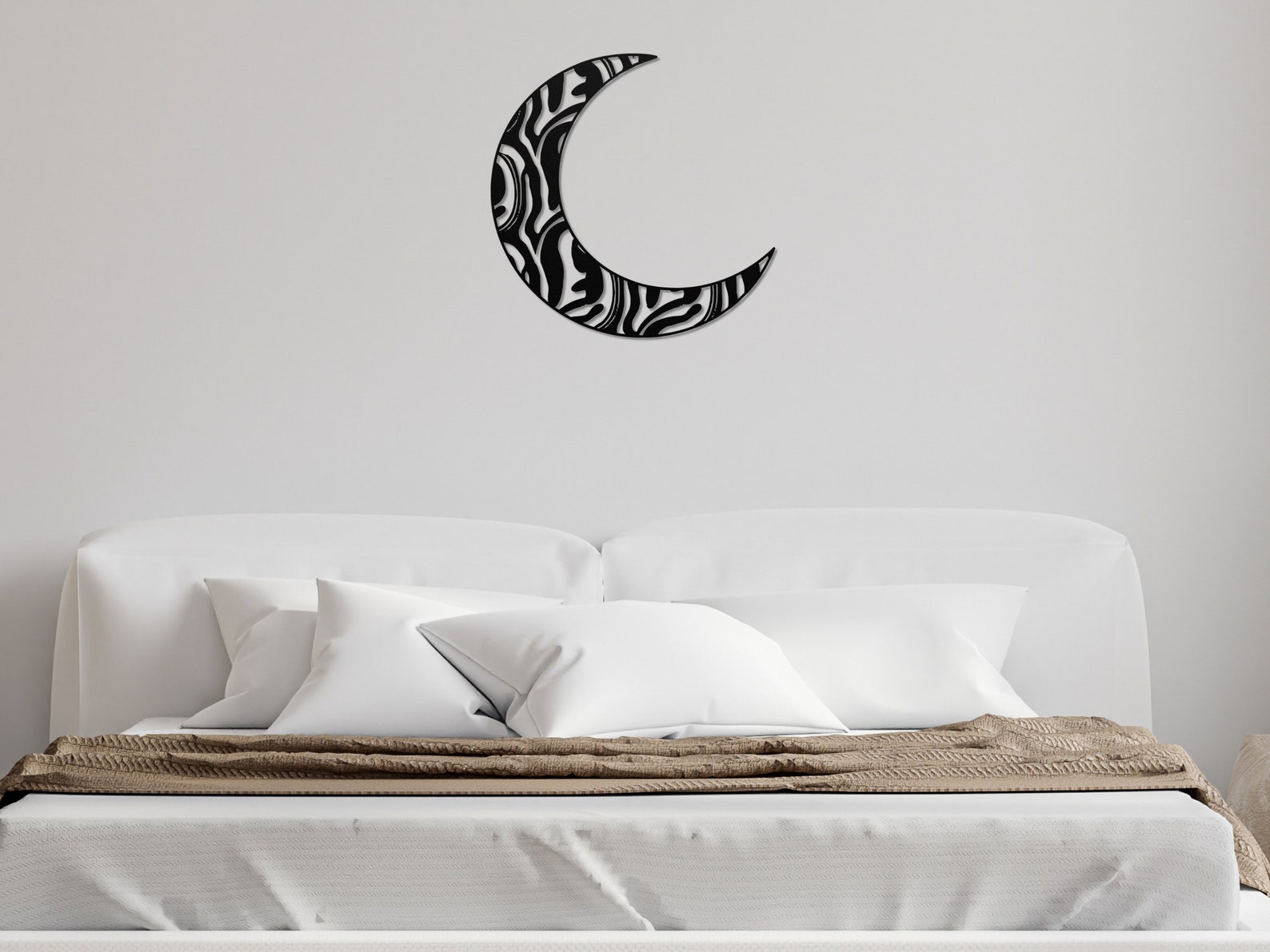 Abstract Moon Metal Wall Art Metal Wall Decor Metal Moon Etsy