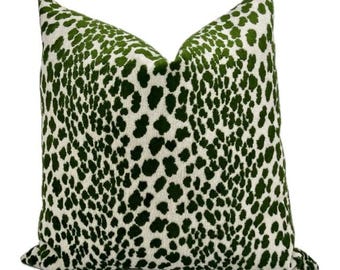 Emerald Green Spots Velvet Pillow Cover - Everly
