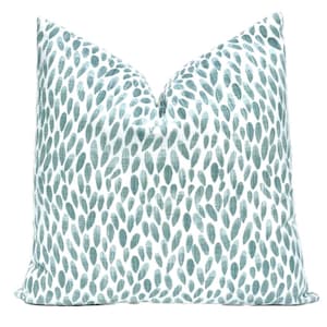 Aqua and White Dots / Petal Throw Pillow - Rayne Pillow Cover