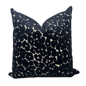 Black Cheetah Velvet Throw Pillow Cover - Grace Pillow Cover