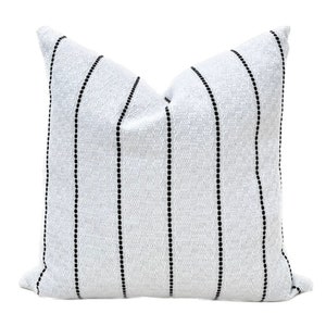 White and Black Stripe Pillow Cover - Kingston Accent Pillow