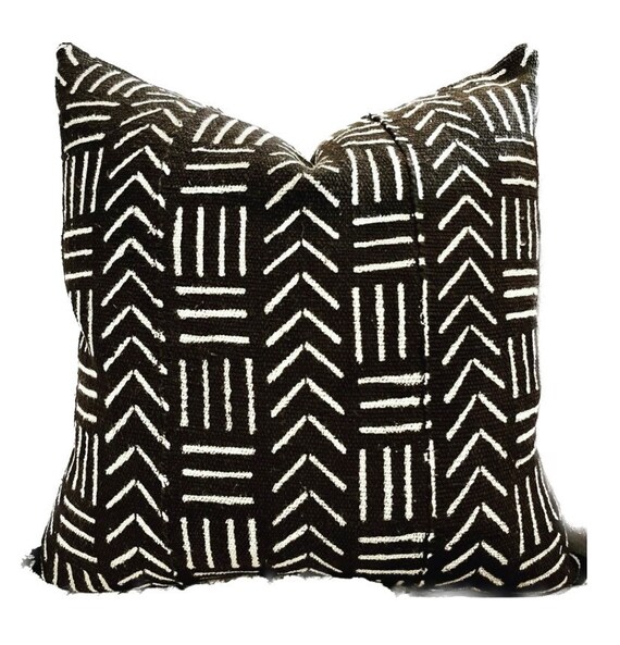 Black and White African Mudcloth Pillow Cover Authentic Mali Black and White Geometric Mudcloth Abstract Tribal Pillow Cover Mila Etsy