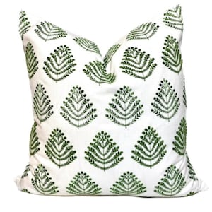 Housses de coussin brodées fougères vertes - Housse de coussin Sequoia
