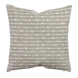 Stripe Taupe and White / Woven Knot - Ashley Throw Pillow Cover