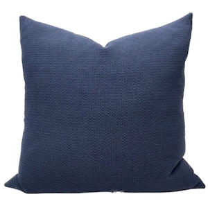 Navy Blue Woven Pillow Covers - Solid Dark Blue Accent Pillow - Tahoe Pillow Cover