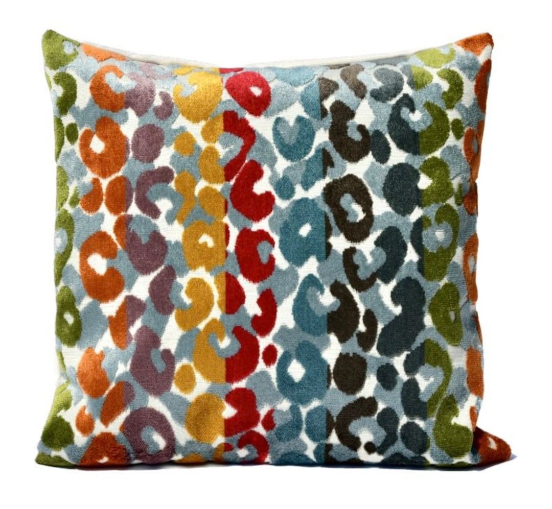 Leopard Print Pillow Cover Multi Color Cheetah Spots Velvet - Etsy