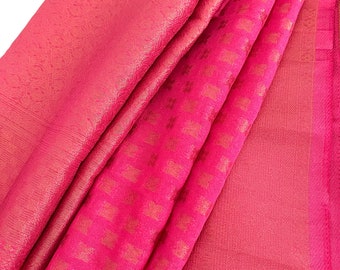 Purple/pink copper zari  silver silk Saree| handwoven copper zari designs  fall and pico done |Pongal| Pooja| petelz