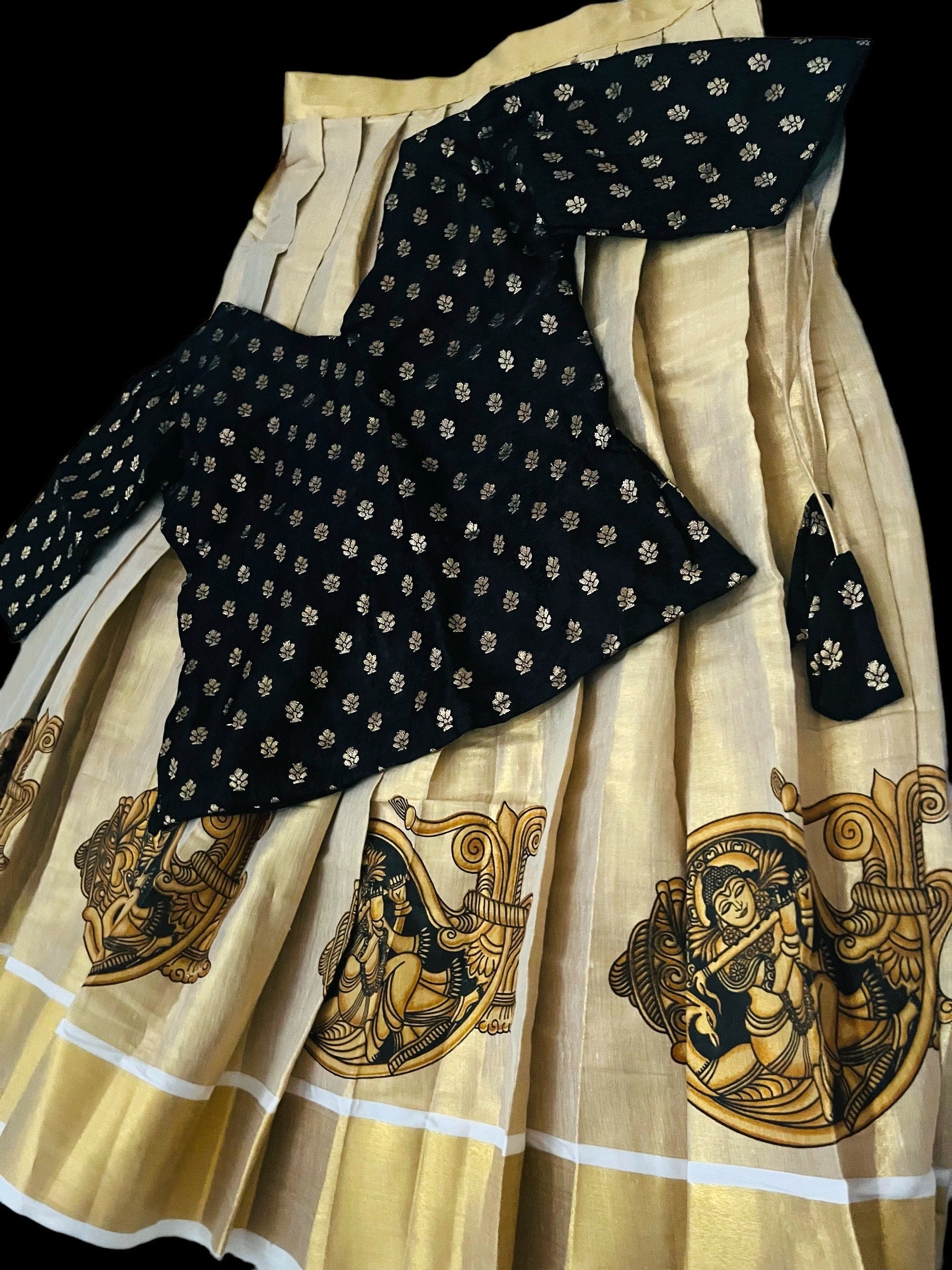 Pattu pavada top and blouse