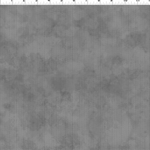 May include: A gray fabric with a subtle, repeating pattern of small white dots. The fabric has a slightly textured surface.