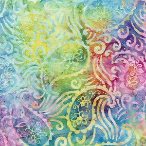 Wide Quilt Backing Paisley In The Wind 106&quot; Tonga Batik B8178 Icing