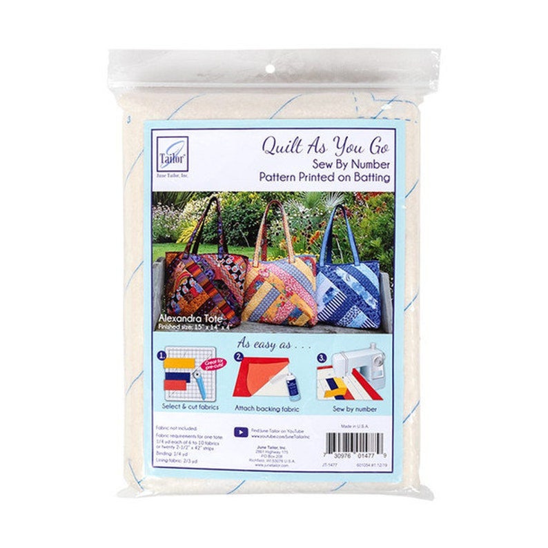 June Tailor Quilt as You Go Alexandra Tote Sew by Number Pattern