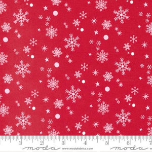 Hello Holidays Red Scarf White Snowflakes  35374 12 by Abi Hall for Moda