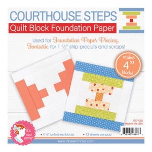 Courthouse Steps 4&quot; Foundation Paper ISE 7002 Its Sew Emma#1 Foundation Piecing ITS SEW Emma