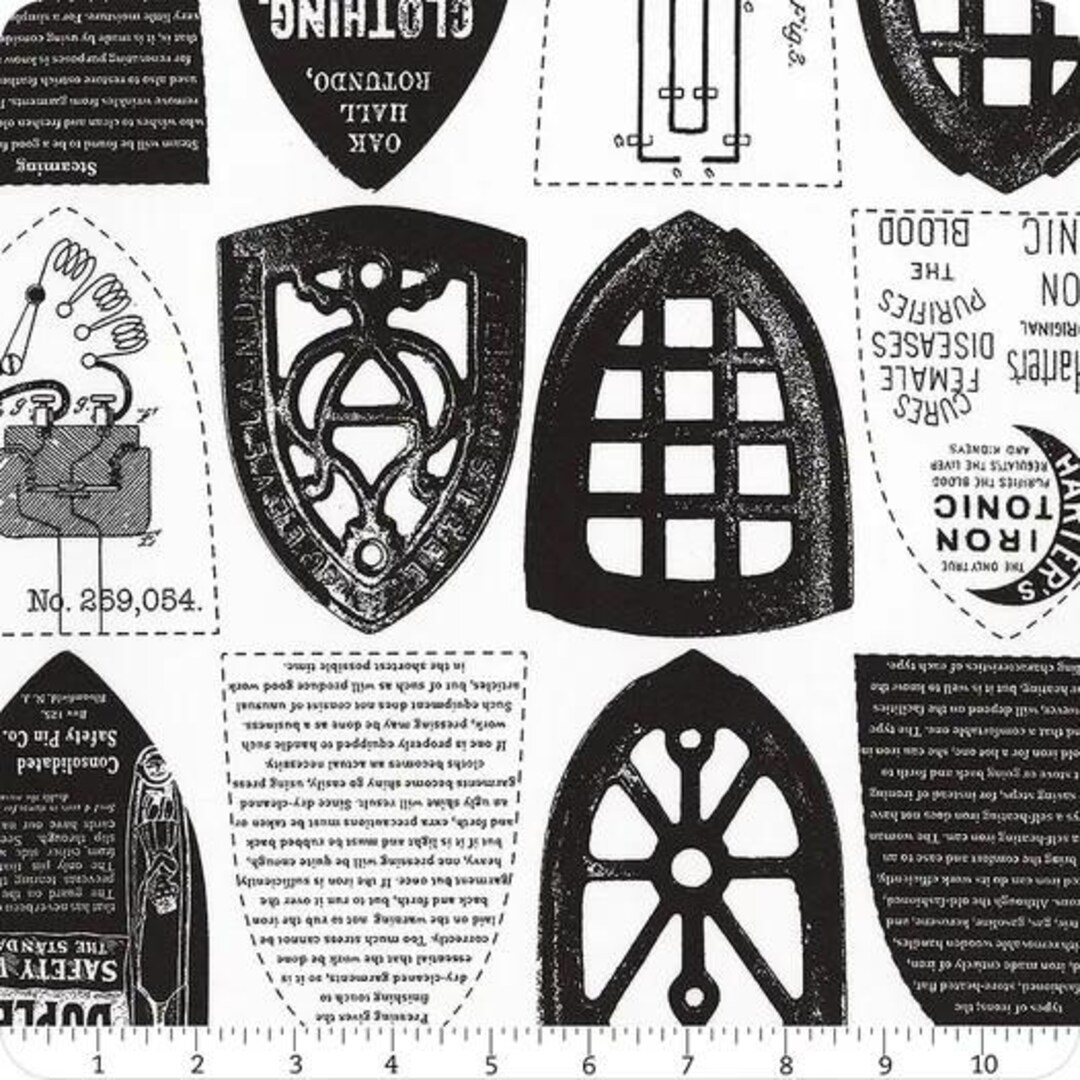 Press on White Iron Plates C15257-WHITE J. Wecker Frisch Riley Blake ...