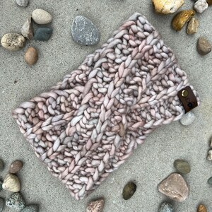 Luxury Knitted Pamn Headband | Merino Wool Headband | Knit Ear Warmer | Neutral Women&#39;s Ear Warmer | Tan Knit Headband