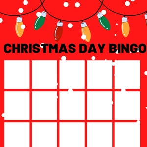 Customisable Christmas Day Bingo Card