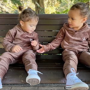 Unisex Cotton Velour Tracksuit - Brown