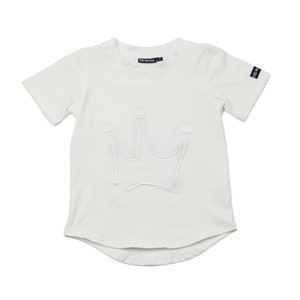 Boys Graffiti Crown Tshirt - White on White