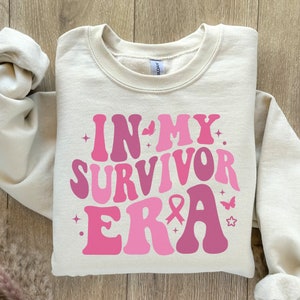 In My Survivor Era Breast Cancer Awareness Sweatshirt, Breast Cancer Warrior Sweatshirt Breast Cancer Awareness Month Breast Cancer Survivor