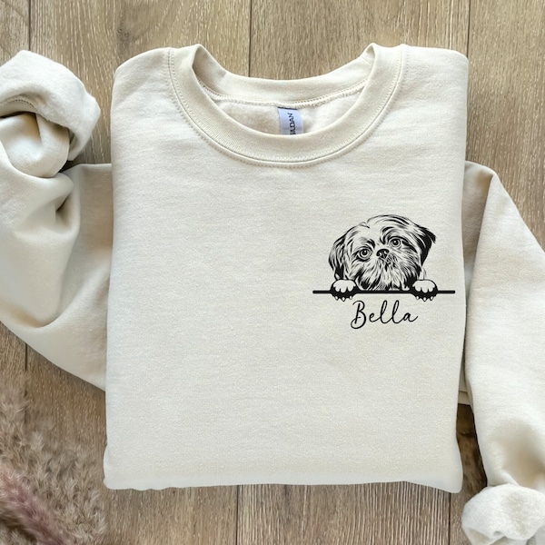 Shih Tzu Personalized Sweatshirt, Custom Shih Tzu Sweatshirt, New Dog Owner, Gift for Shih Tzu Owner, Shih Tzu Sweater, Dog Lover Sweatshirt