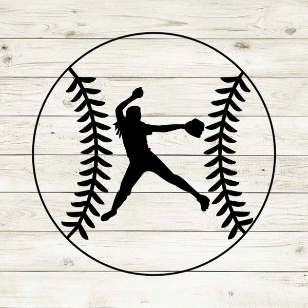 Softball Seams Pitcher - Instant Download, svg, pdf, jpg, eps, png, files included!