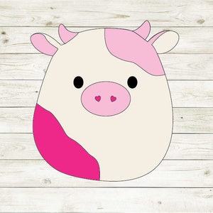 Caedyn Pink Cow Squishmallow- Instant Download, svg, pdf, jpg, eps, png, files included!