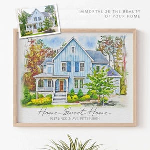 Aquarell Gemälde, Einweihungsgeschenk, Aquarellbild, Haus Gemälde, Aquarell, Haus Portrait, Geschenke für Sie, unser erstes Zuhause