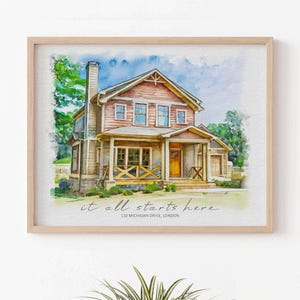 Aquarell Gemälde, Einweihungsgeschenk, Aquarellbild, Haus Gemälde, Aquarell, Haus Portrait, Geschenke für Sie, unser erstes Zuhause