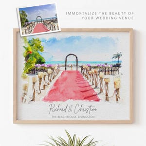 Wedding Venue Print, Wedding Gift, 1st Wedding Anniversary Present, Venue Sketch, Painting from Photo, Personalised Drawing, Couple Gift